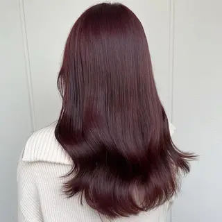 セミロング カラー ブリーチなし Wカラー🩷星野翔太のヘアスタイル