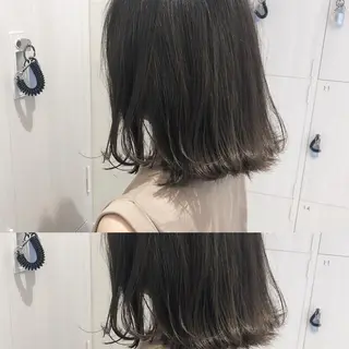 ミディアム カラー ショート/ボブ/ 白髪ぼかし/しんやのヘアスタイル