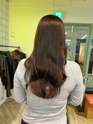 ロング カラー ベージュ/ダブルカラ ー/新潟駅/青柳萌果のヘアスタイル