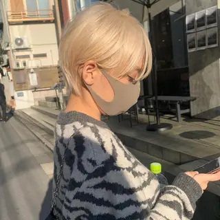 ショート カラー ヘアアレンジ ハイトーン/美髪矯正 🍃大江拓実のヘアスタイル