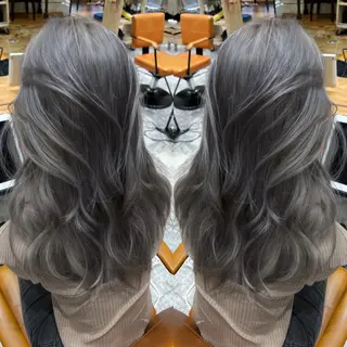 ミディアム カラー 映える顔まわり/前髪 特化 💗 ユキマのヘアスタイル