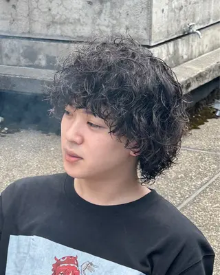 ショート パーマ メンズ 金沢メンズサロン anciel金山慎吾のヘアスタイル