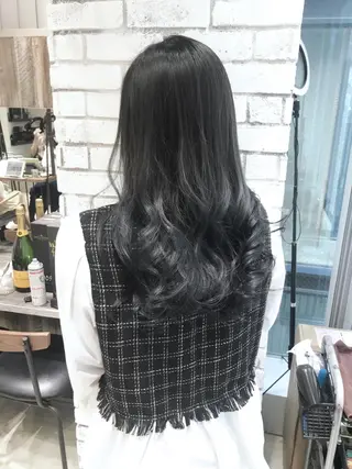 ロング カラー パーマ ヘアアレンジ メンズ キッズ ネイル マツエク・マツパ バレイヤージュ/ 髪質改善/渡邉悟🌱のヘアスタイル