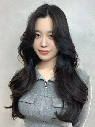 セミロング emi 韓国ワンホンヘアのヘアスタイル