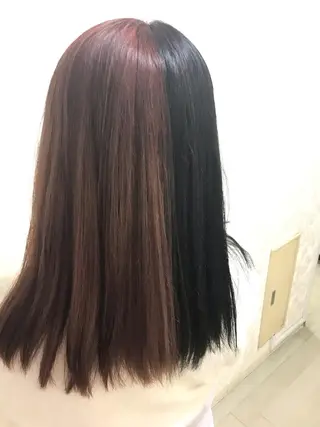 セミロング ブリーチ/髪質改善/ レイヤー/YUTO‎のヘアスタイル