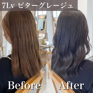 セミロング カラー ブリーチなし✨艶髪 カラー𓃲YAGIのヘアスタイル