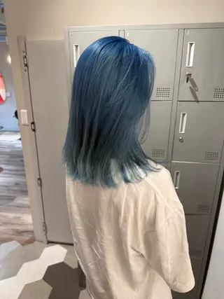 セミロング カラー ブリーチ/アレンジ 天満/chihiroのヘアスタイル