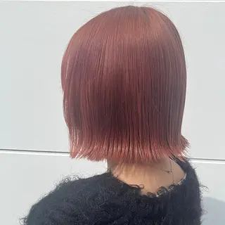 ミディアム カラー まろみ暖色×ボブ ×chia🕯のヘアスタイル