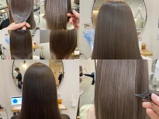 ロング カラー パーマ 中津No.1髪質改善 店長✨透ける暗髪のヘアスタイル