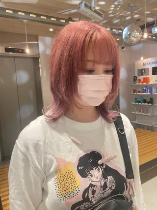 セミロング カラー 艶ハイトーン👑♡ NATSUKIのヘアスタイル