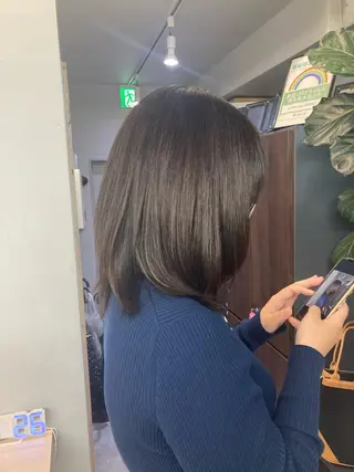 ミディアム カラー ブリーチ&似合せボブ 田中寛十のヘアスタイル