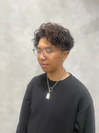 ショート パーマ メンズ フリーランスシェアサロンルレイル所属・心斎橋/メンズ /ルレイル/地形真希のヘアスタイル