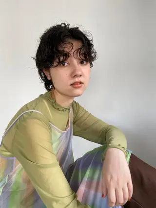 ショート パーマ カラー CEINE PATHのヘアスタイル