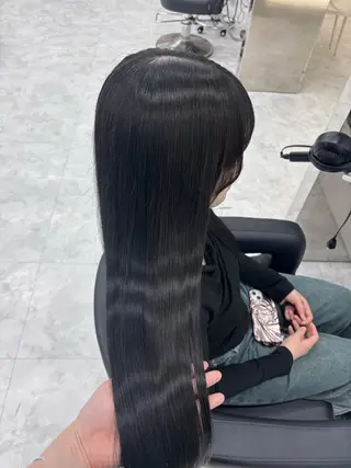 ロング カラー 韓国風暗髪ヘア🤍 🫧MIREIのヘアスタイル