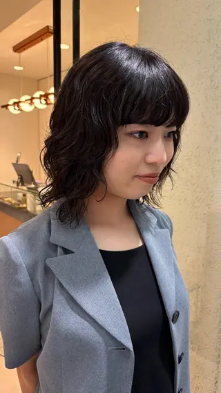 ミディアム パーマ 《無料カットモデル / perm》ナミのヘアスタイル