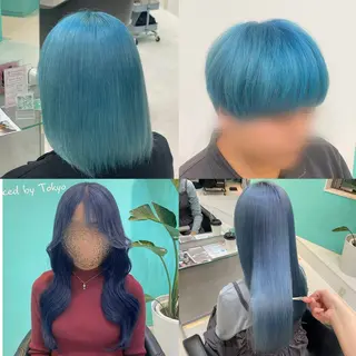 カラー mana/ブリーチ/ ヘアセット/メンズのヘアスタイル