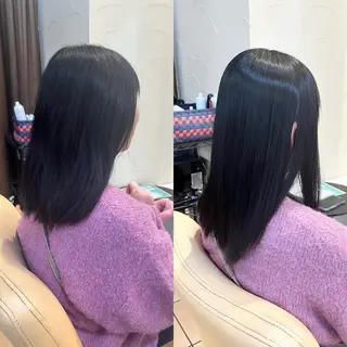 ミディアム パーマ 地毛風ストレート ⚡️下ノ村柊斗⚡️のヘアスタイル