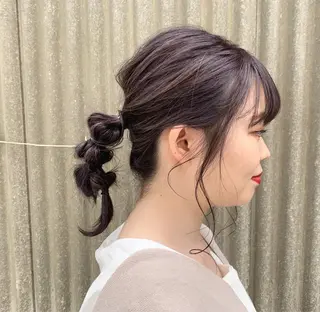 セミロング カラー ヘアアレンジ 野々村 朋美のヘアスタイル