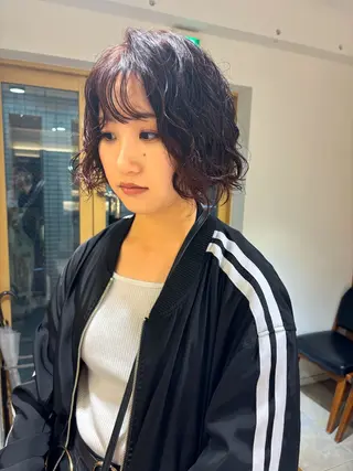 ショート カラー パーマ 齋藤 咲のヘアスタイル