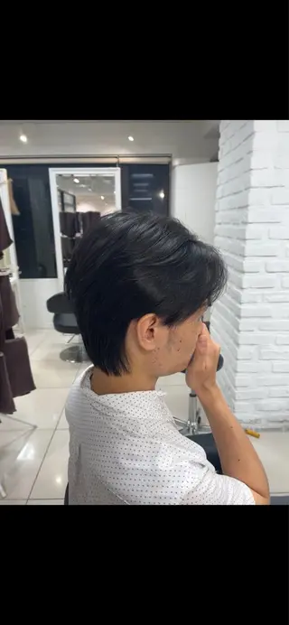 ショート 【シャドウパーマ センターパート】義心のヘアスタイル