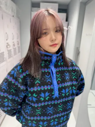 セミロング カラー 艶 ケアブリーチ 🎀🩵RISAのヘアスタイル