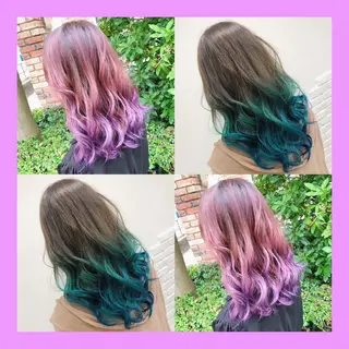ロング カラー ヘアアレンジ メンズ キッズ 💟Chloe原宿店 🩶ハイトーンのヘアスタイル