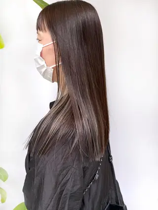 セミロング カラー ヘアアレンジ 南堀江 möwen ( メーヴェ )所属・mowen RUIのヘアスタイル