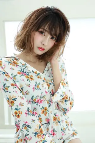 ミディアム カラー パーマ nubes所属・🌟高田 聖菜🌟のヘアスタイル