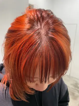 ミディアム カラー パーマ、ボブ、透明感 カラー、小須田ゆあのヘアスタイル