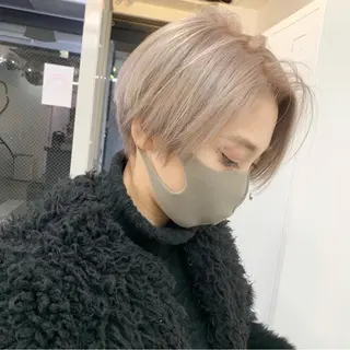 ショート カラー ヘアアレンジ ハイトーン/美髪矯正 🍃大江拓実のヘアスタイル