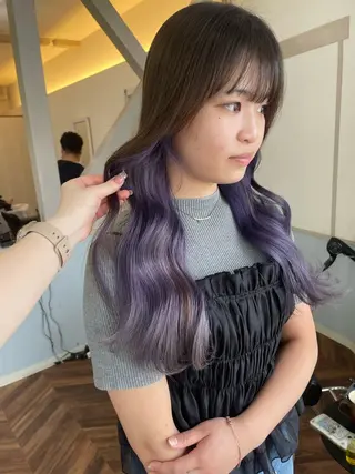 ロング カラー moe🥣ﾚｲﾔｰ ｶｯﾄ/透明感ｶﾗｰのヘアスタイル