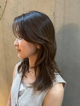 ミディアム カラー 似合わせカット /パーマ岡本淳平のヘアスタイル