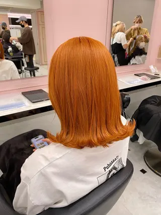 ミディアム カラー ダブルカラー 韓国レイヤーKYONのヘアスタイル