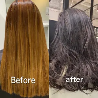 セミロング カラー salowin梅田茶屋町suite所属・ハイトーンヘア/ 島崎　タクミのヘアスタイル