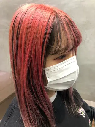 セミロング カラー haruka 遥歌のヘアスタイル