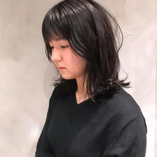 ミディアム 柔らかブラウン/顔周 りレイヤー♡ユウシのヘアスタイル