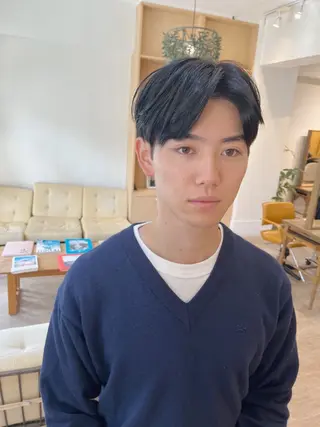 ミディアム カラー メンズ ‪🌿パーマ大好評 メンズヘア🌿ワタルのヘアスタイル