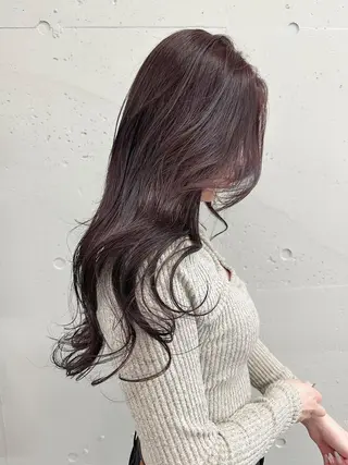 カラー セミロング 韓国ヘア♡🇰🇷 暖色♡透明感カラー✨のヘアスタイル