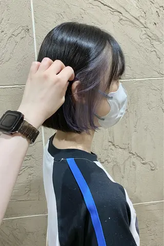 ミディアム カラー 菊地 紗矢のヘアスタイル