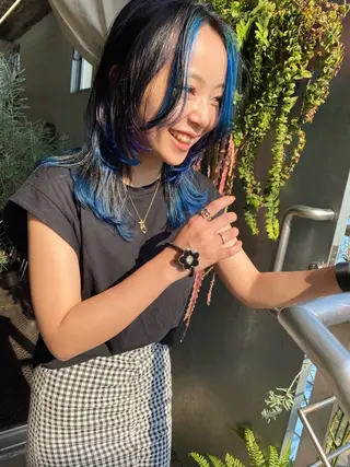 ロング カラー qiie/ワンカラー インナーカラーのヘアスタイル