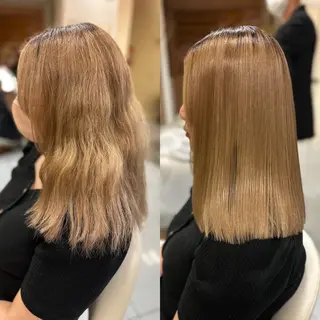 ミディアム パーマ 髪質改善/縮毛矯正 /ブリーチ矯正/岡部のヘアスタイル