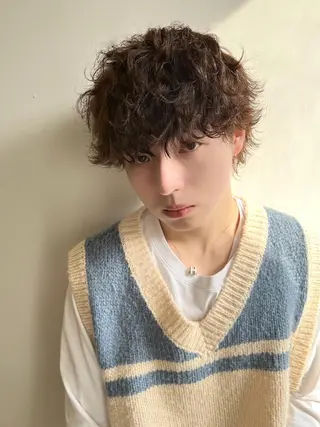 ミディアム パーマ メンズ メンズStylist 山根慧のヘアスタイル