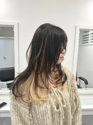 ロング カラー ヘアアレンジ SALOWIN京都河原町Suite店所属・外国人風レイヤー/ ハイトーンSHUのヘアスタイル