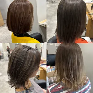 ミディアム カラー 透明感🫧/ブリーチ /永田　汰伊智のヘアスタイル