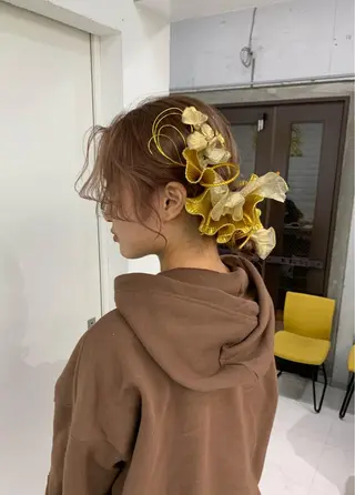 セミロング ヘアアレンジ 卒業式ヘアセット🎀 ヘアアレンジのヘアスタイル