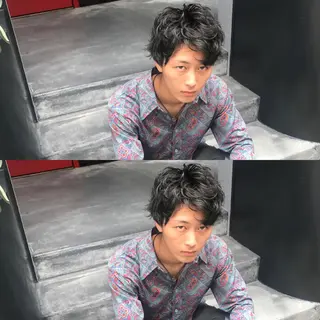 ショート パーマ メンズ メンズヘア特化 崎田 成人のヘアスタイル