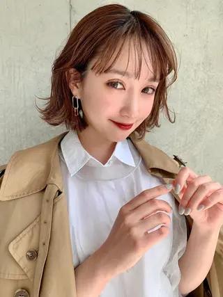 ミディアム 透明感×くすみヘア 💖ブリーチなしのヘアスタイル