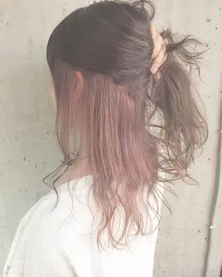 ミディアム カラー パーマ ヘアアレンジ メンズ キッズ ネイル マツエク・マツパ 韓国風×透明感カラー 髪質改善オタベシンヤのヘアスタイル