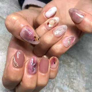 ロング カラー ヘアアレンジ キッズ ネイル マツエク・マツパ 福田 加奈のネイルデザイン