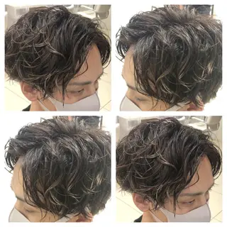 ミディアム パーマ メンズ 韓国風メンズ/毛流れ ヘアなら須田龍世のヘアスタイル